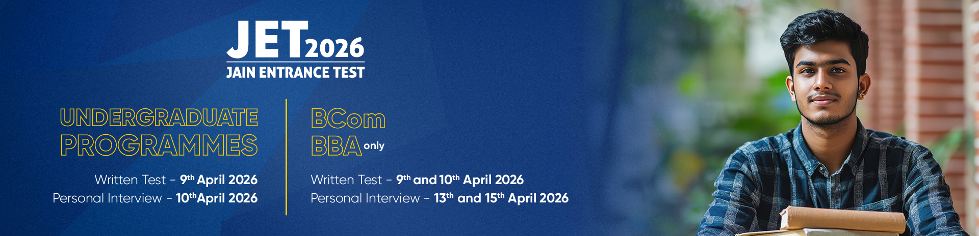 B.Com and BBA JET 2026