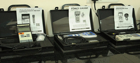 Calibrated equipment for conductivity, force, and air velocities at FCRC, JAIN (Deemed-to-be University).
